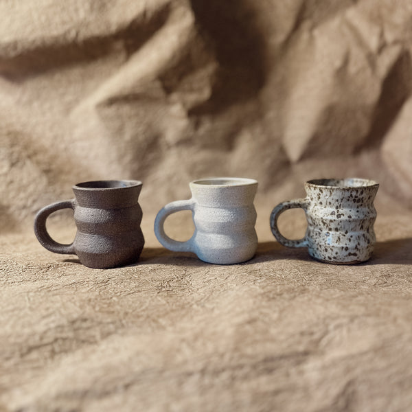 Handmade Angled Espresso Ceramic Mug in White