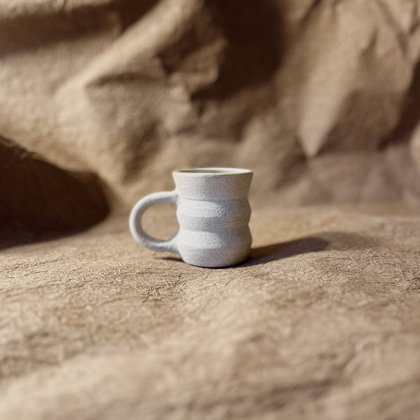 Handmade Angled Espresso Ceramic Mug in White