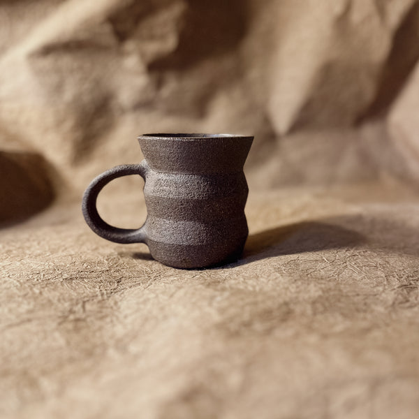 Handmade Angled Espresso Ceramic Mug in White
