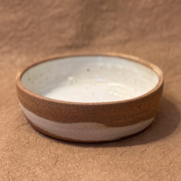 7"Brown and White Ceramic Bowl