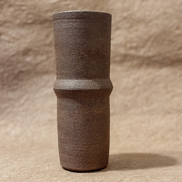 Vase No. 4-Handmade Saturn Ceramic Vase in Dark Brown