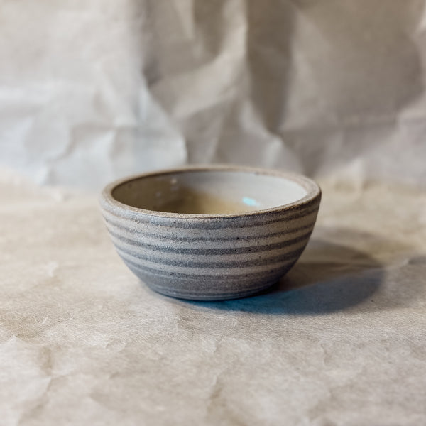 4" Grey and White Marbled Ceramic Bowl