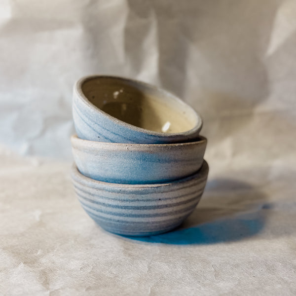 4" Grey and White Marbled Ceramic Bowl