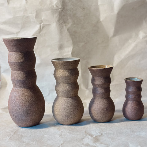 Vase No. 3-Handmade Angled Ceramic Vase in Brown