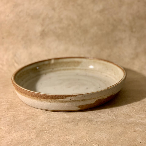 Low Wide Brown and White marbled bowl