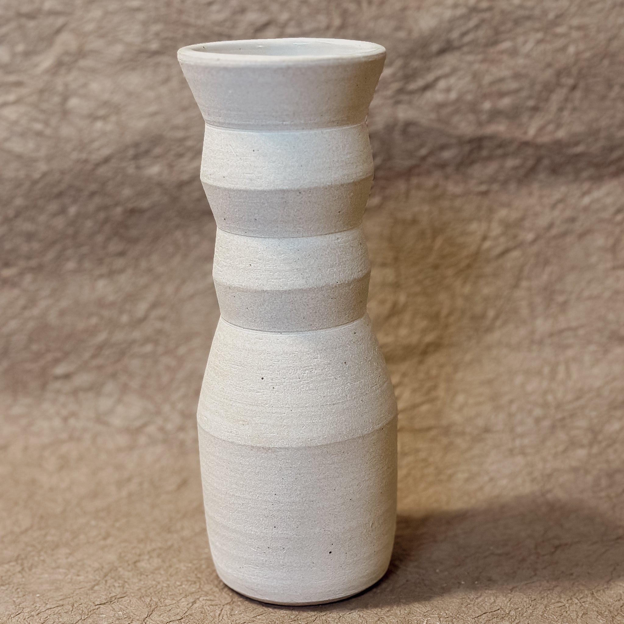 Vase No. 1-Handmade Angled Ceramic Vase in White