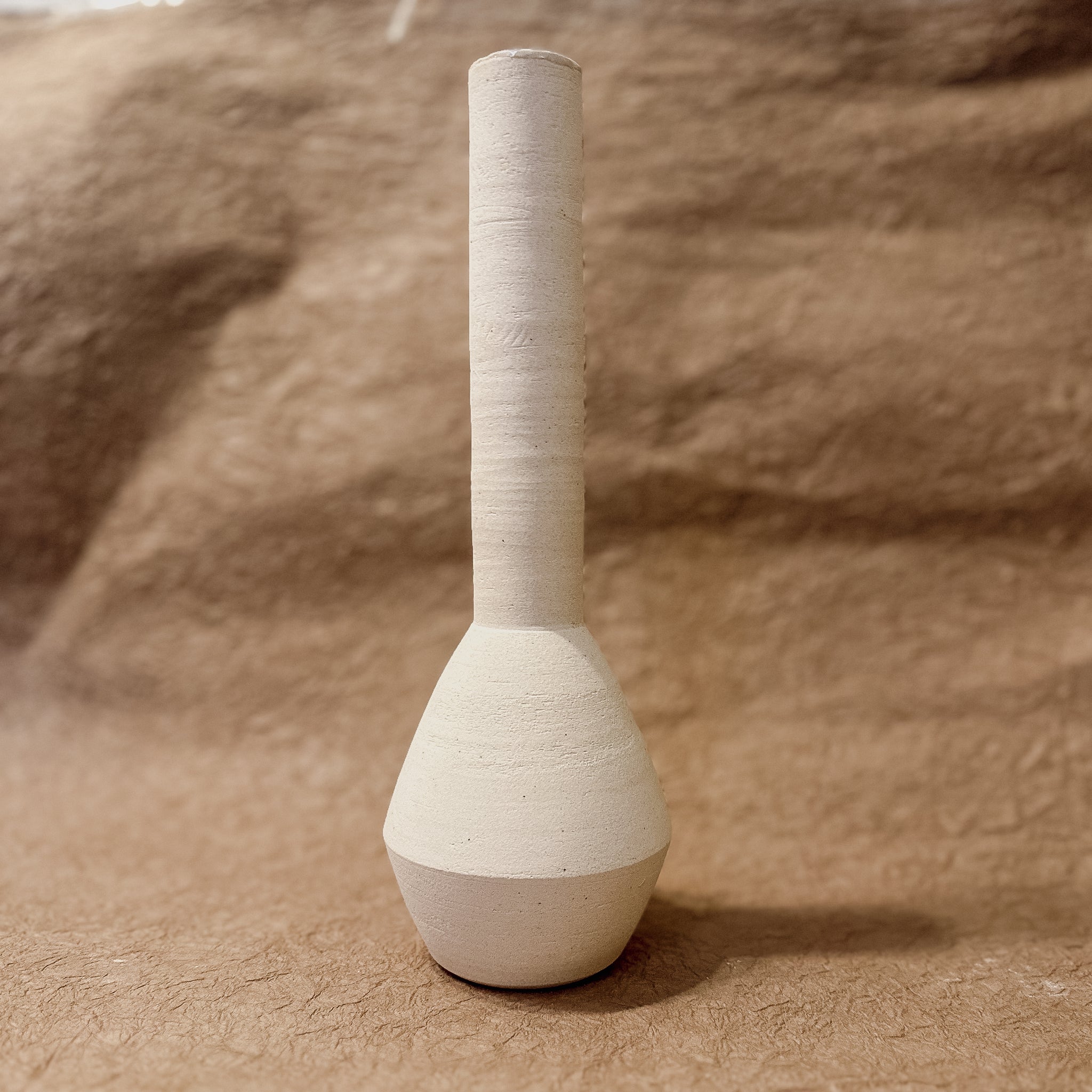 Vase No. 2-Handmade Long Neck Ceramic Vase in White