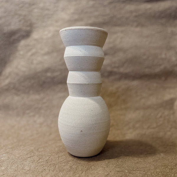 Vase No. 3-Handmade Angled Ceramic Vase in White