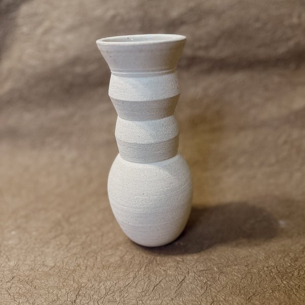 Vase No. 3-Handmade Angled Ceramic Vase in White