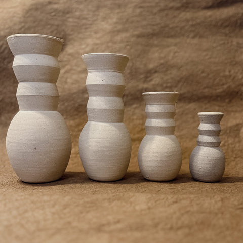 Vase No. 3-Handmade Angled Ceramic Vase in White