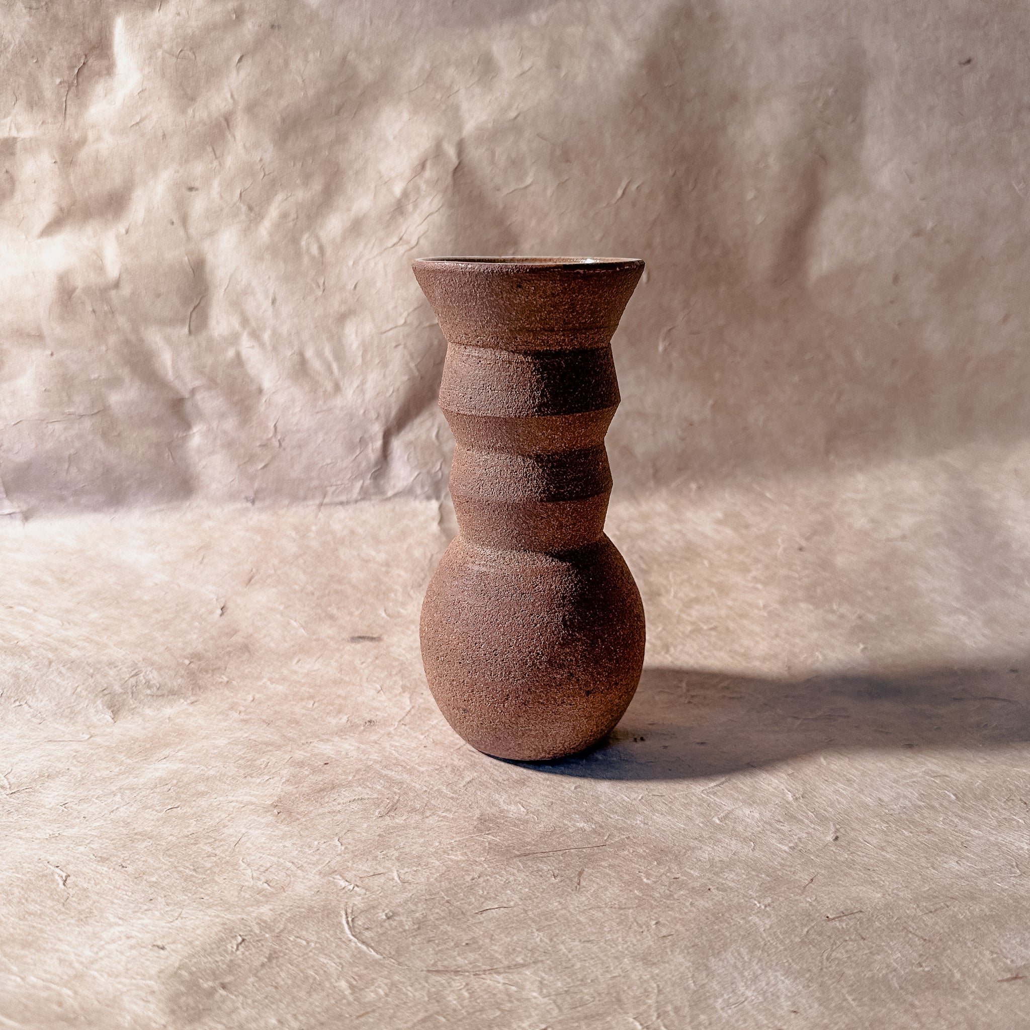 Vase No. 3-Handmade Angled Ceramic Vase in Brown