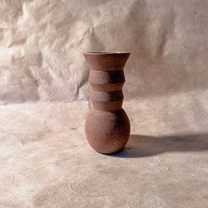 Vase No. 3-Handmade Angled Ceramic Vase in Brown