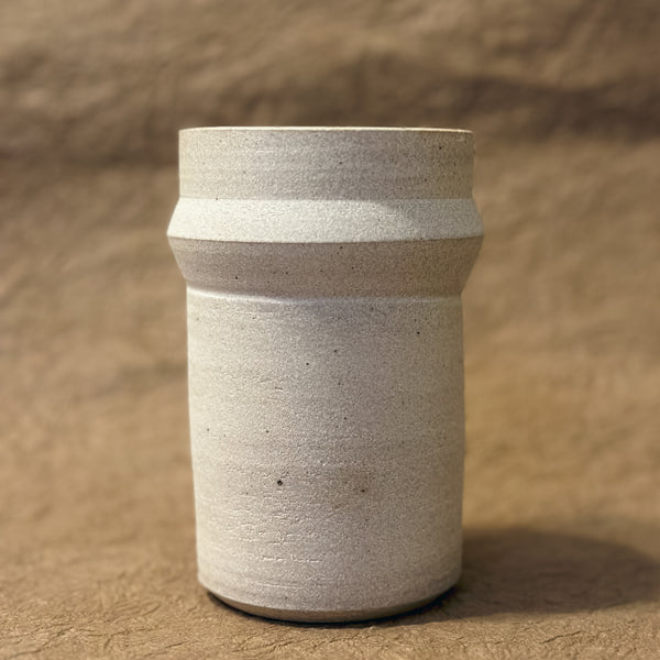 Stone White Tumbler with an angle on the rim