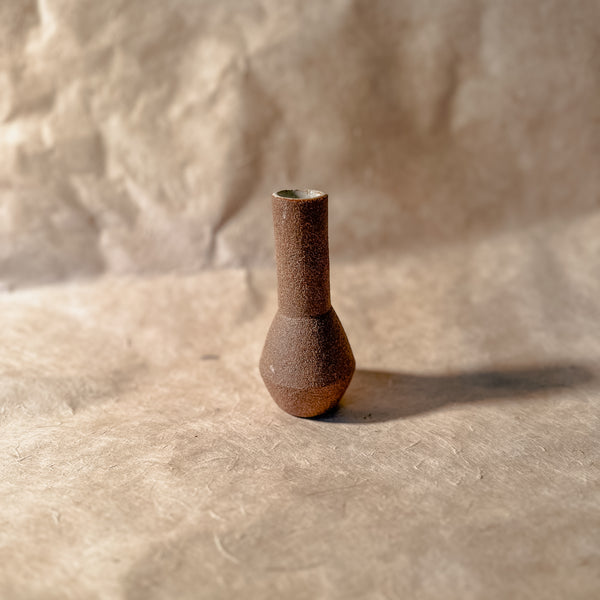 Vase No. 2-Handmade Long Neck Ceramic Vase in Brown