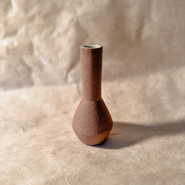 Vase No. 2-Handmade Long Neck Ceramic Vase in Brown