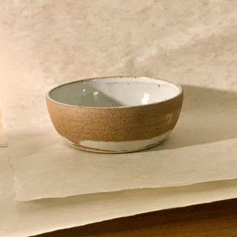 Brown and White Marbled Bowl