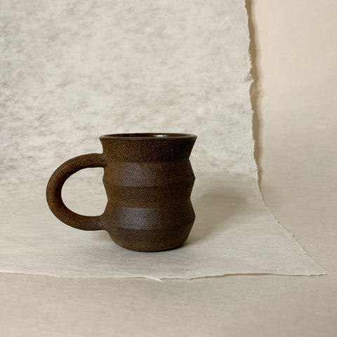 Angled Cappuccino Ceramic Mug in Dark Brown
